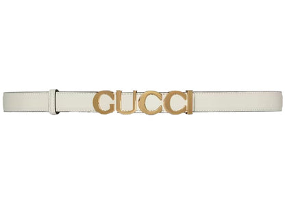 Gucci Buckle Thin Belt White