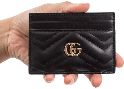 Gucci GG Marmont Card Case Matelasse Black