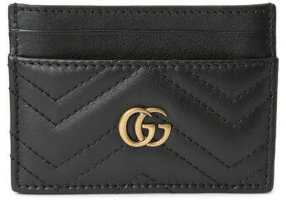 Gucci GG Marmont Card Case Matelasse Black