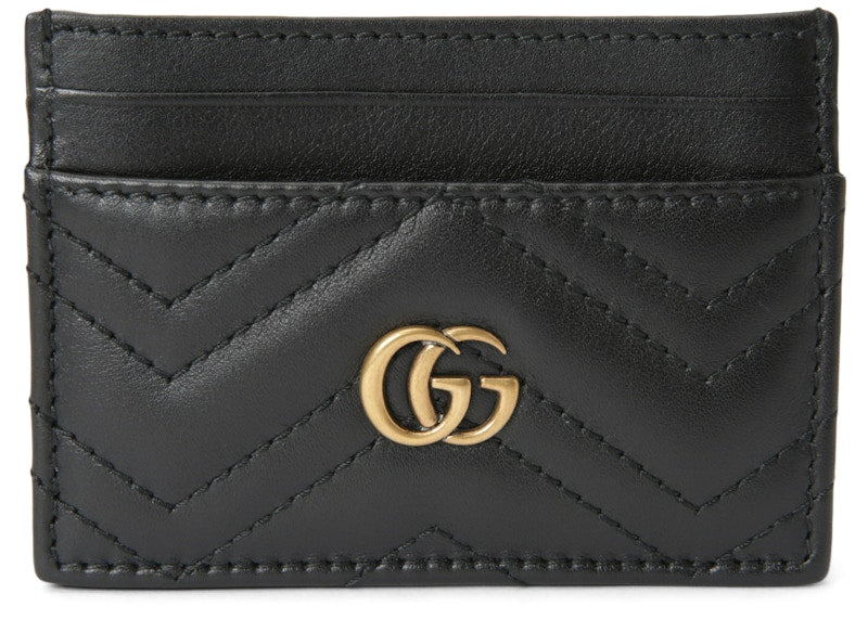 Gucci GG Marmont Card Case Matelasse Black