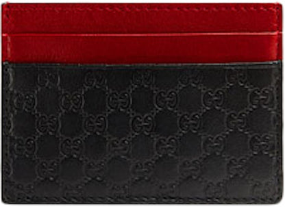 Gucci Card Case MicroGuccissima Black/Red/Green