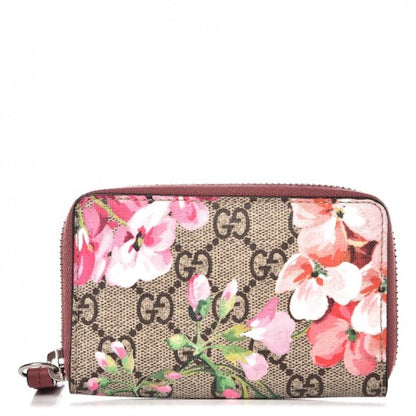 Gucci Card Case Monogram GG Supreme Blooms Antique Rose