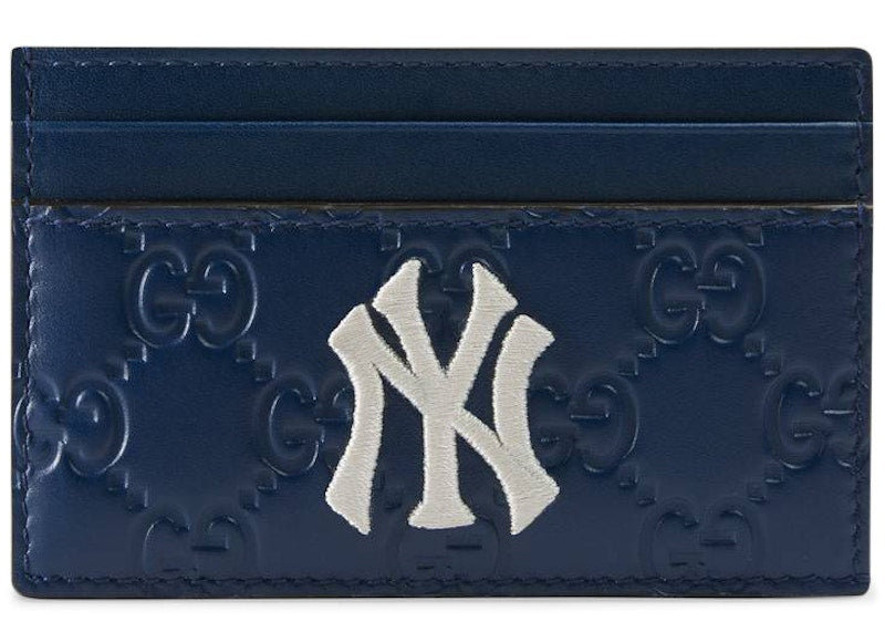 Gucci Card Case NY Yankees Patch Royal Blue