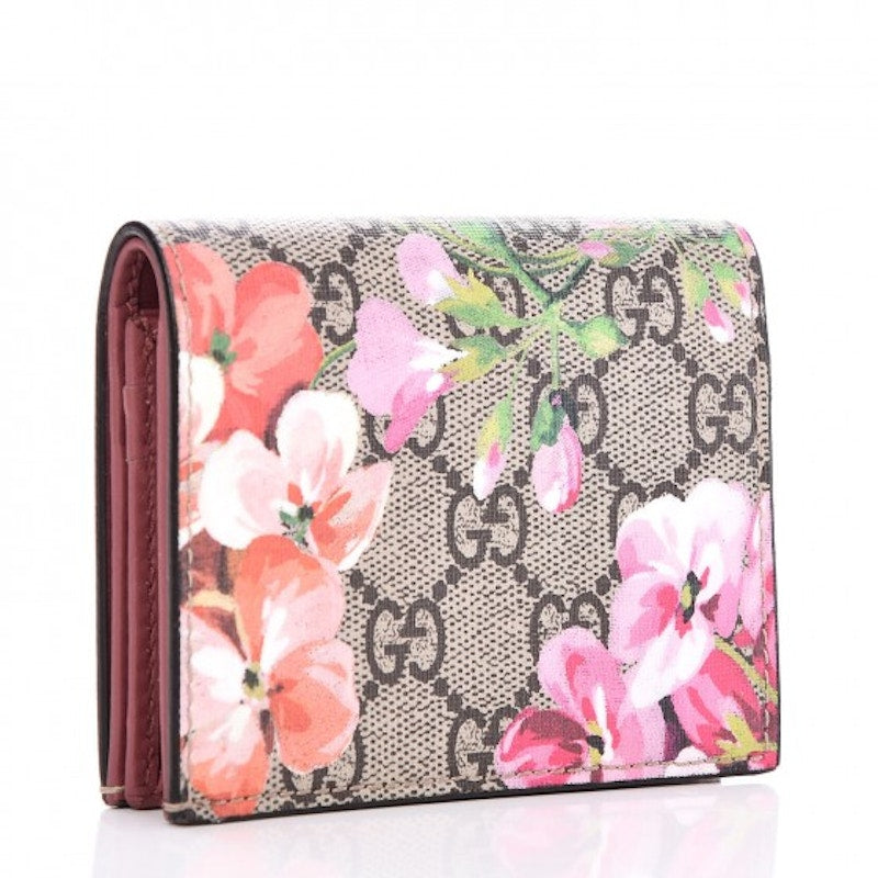 Gucci Wallet GG Supreme Blooms Pink