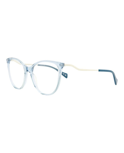 Gucci Cat Eye Eyeglasses Light Blue/Silver Transparent (GG1007O-30011762-006)