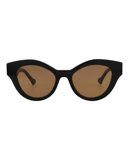 Gucci Cat Eye-Frame Acetate Sunglasses Black Black Brown (GG0957S-30011161-003)