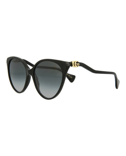Gucci Cat Eye-Frame Acetate Sunglasses Black Black Grey (GG1011S-30011586-001)