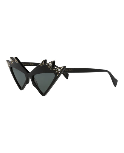 Gucci Cat Eye-Frame Acetate Sunglasses Black/Black/Grey (GG1371S-30014002-003)