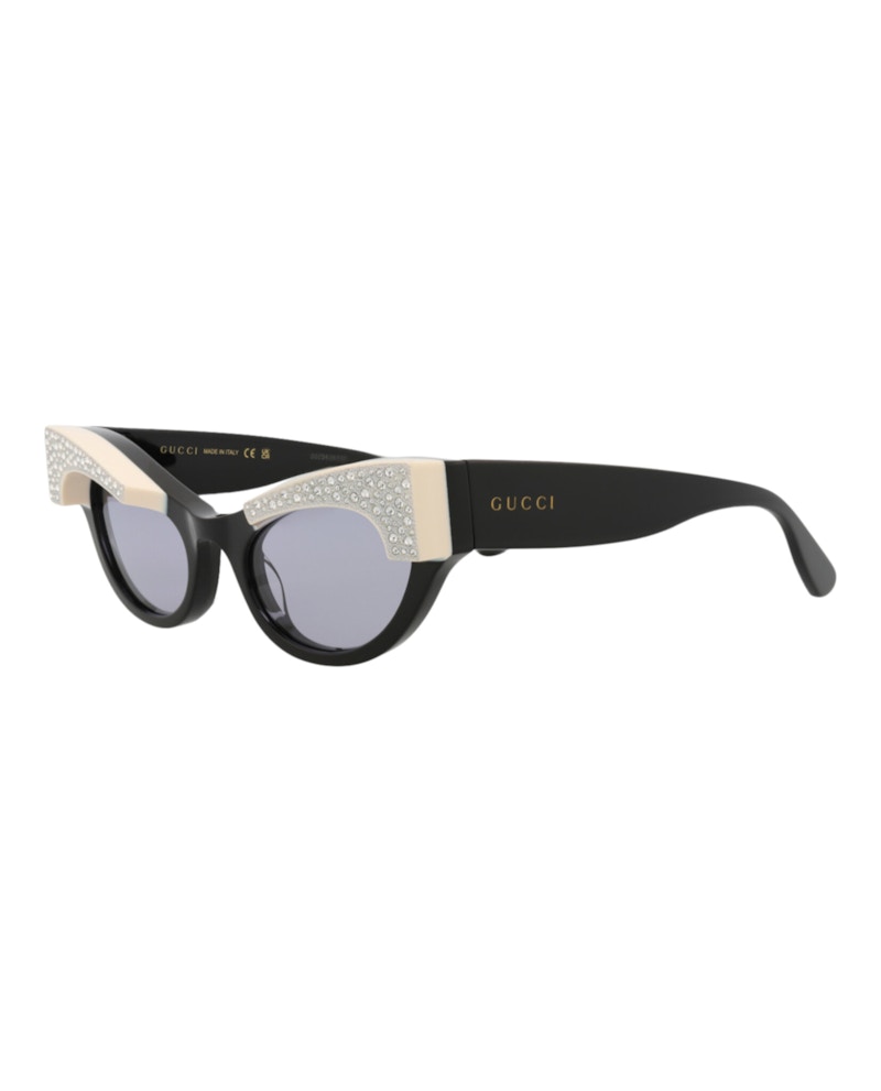 Gucci Cat Eye-Frame Acetate Sunglasses Black Black Violet (GG1167S-30012958-001)