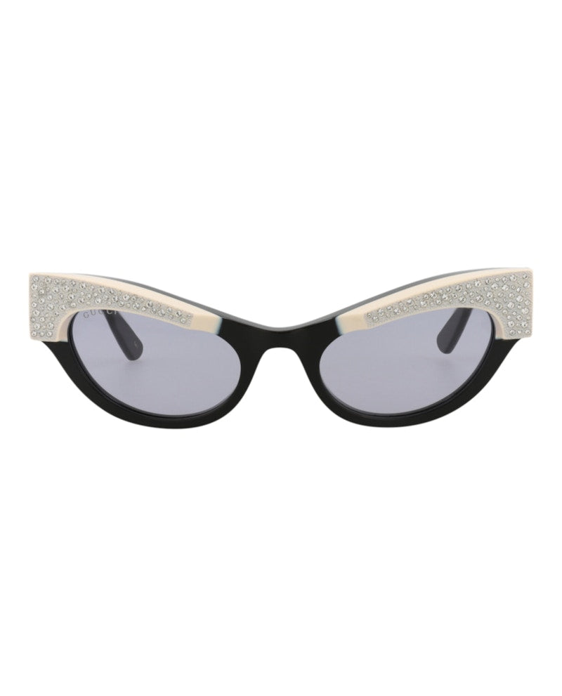 Gucci Cat Eye-Frame Acetate Sunglasses Black Black Violet (GG1167S-30012958-001)