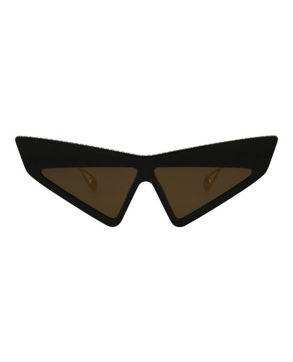 Gucci Cat Eye-Frame Acetate Sunglasses Black Gold Brown (GG0430S-30006314-002)