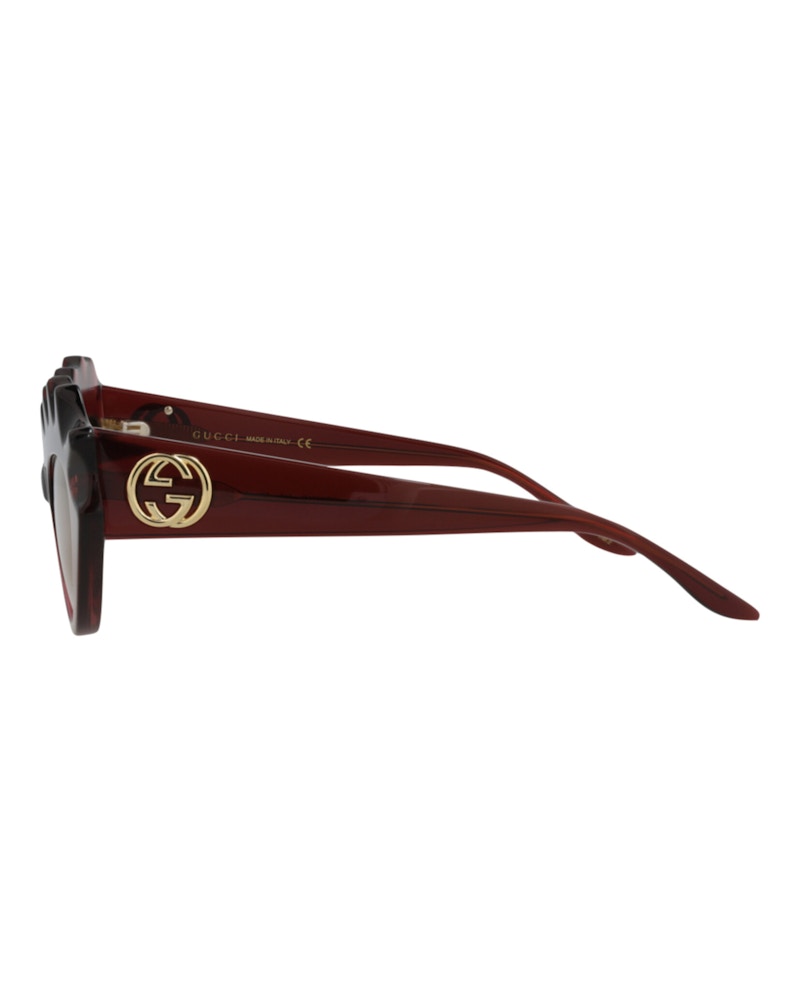 Gucci Cat Eye-Frame Acetate Sunglasses Burgundy/Yellow (GG0781S-30009261-005)