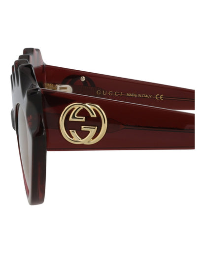 Gucci Cat Eye-Frame Acetate Sunglasses Burgundy/Yellow (GG0781S-30009261-005)