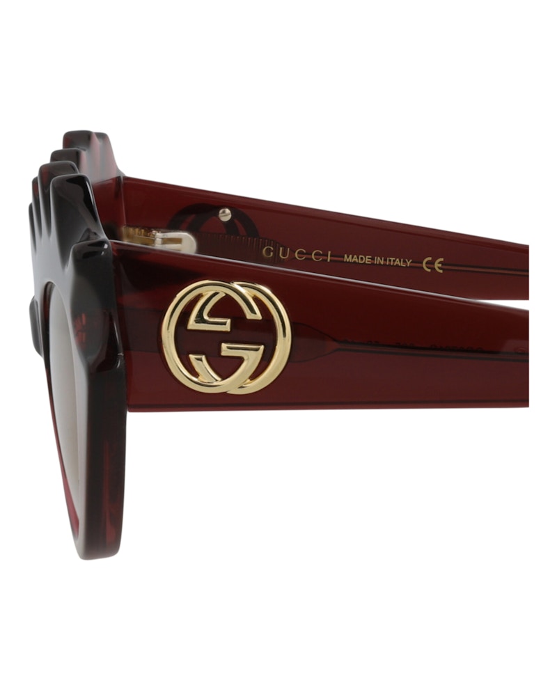 Gucci Cat Eye-Frame Acetate Sunglasses Burgundy/Yellow (GG0781S-30009261-005)