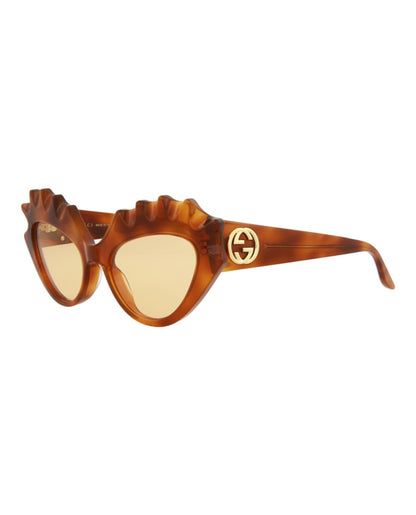 Gucci Cat Eye-Frame Acetate Sunglasses Havana Havana Orange (GG0781S-30009261-004)