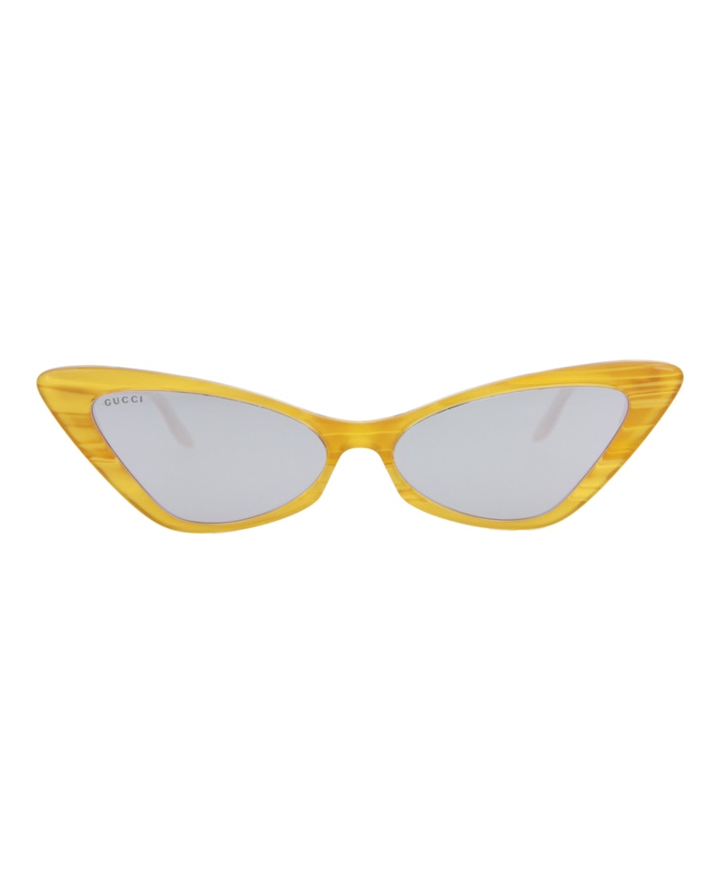 Gucci Cat Eye-Frame Acetate Sunglasses Yellow/Yellow/Silver (GG0708S-30008739-002)