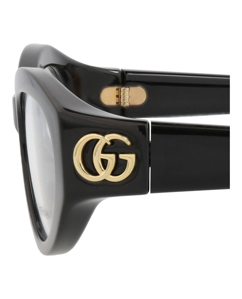 Gucci Cat Eye-Frame Injection Optical Frames Black Black Transparent (GG1405O-30014413-001)