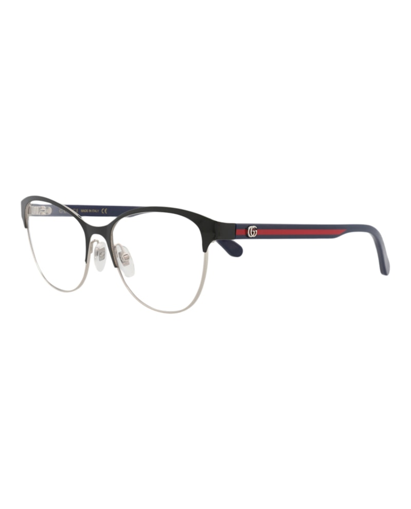 Gucci Cat Eye-Frame Metal Optical Frames Black Blue Transparent (GG0718O-30008911-006)