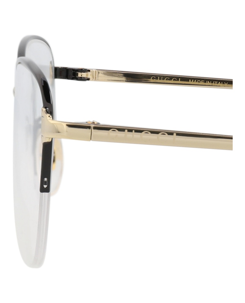 Gucci Cat Eye-Frame Metal Optical Frames Black Gold Transparent (GG0580O-30008147-002)