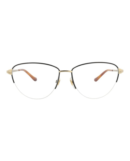 Gucci Cat Eye-Frame Metal Optical Frames Black Gold Transparent (GG0580O-30008147-002)