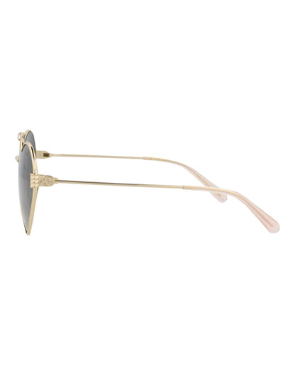 Gucci Cat Eye-Frame Metal Sunglasses Gold Gold Grey (GG1283S-30013874-001)