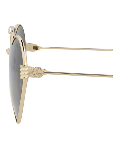 Gucci Cat Eye-Frame Metal Sunglasses Gold Gold Grey (GG1283S-30013874-001)