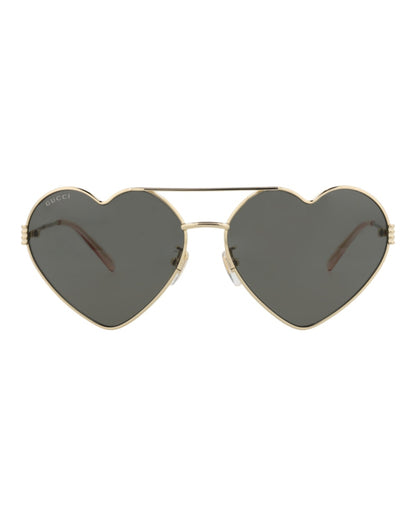 Gucci Cat Eye-Frame Metal Sunglasses Gold Gold Grey (GG1283S-30013874-001)