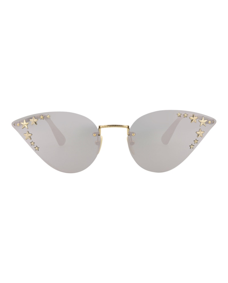 Gucci Cat Eye-Frame Metal Sunglasses Gold/Gold/Silver (GG0898S-30010504-002)