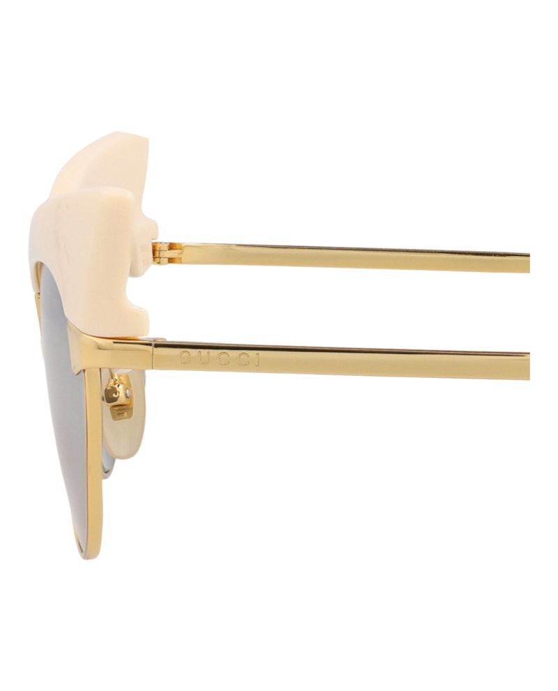 Gucci Cat Eye-Frame Metal Sunglasses Gold Gold Silver (GG1131S-30013536-001)