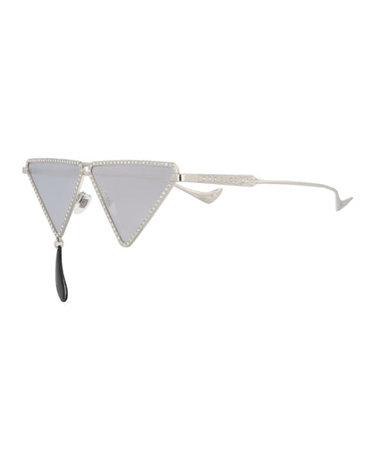Gucci Cat Eye-Frame Metal Sunglasses Silver Silver Silver (GG1252S-30013616-001)