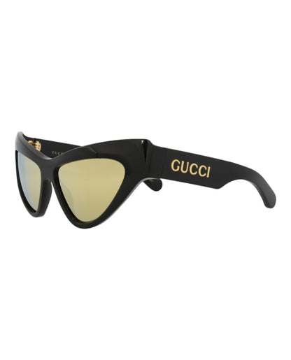 Gucci Cat Eye-Frame Recycled Acetate Sunglasses Black/Black/Gold (GG1294S-30013847-002)