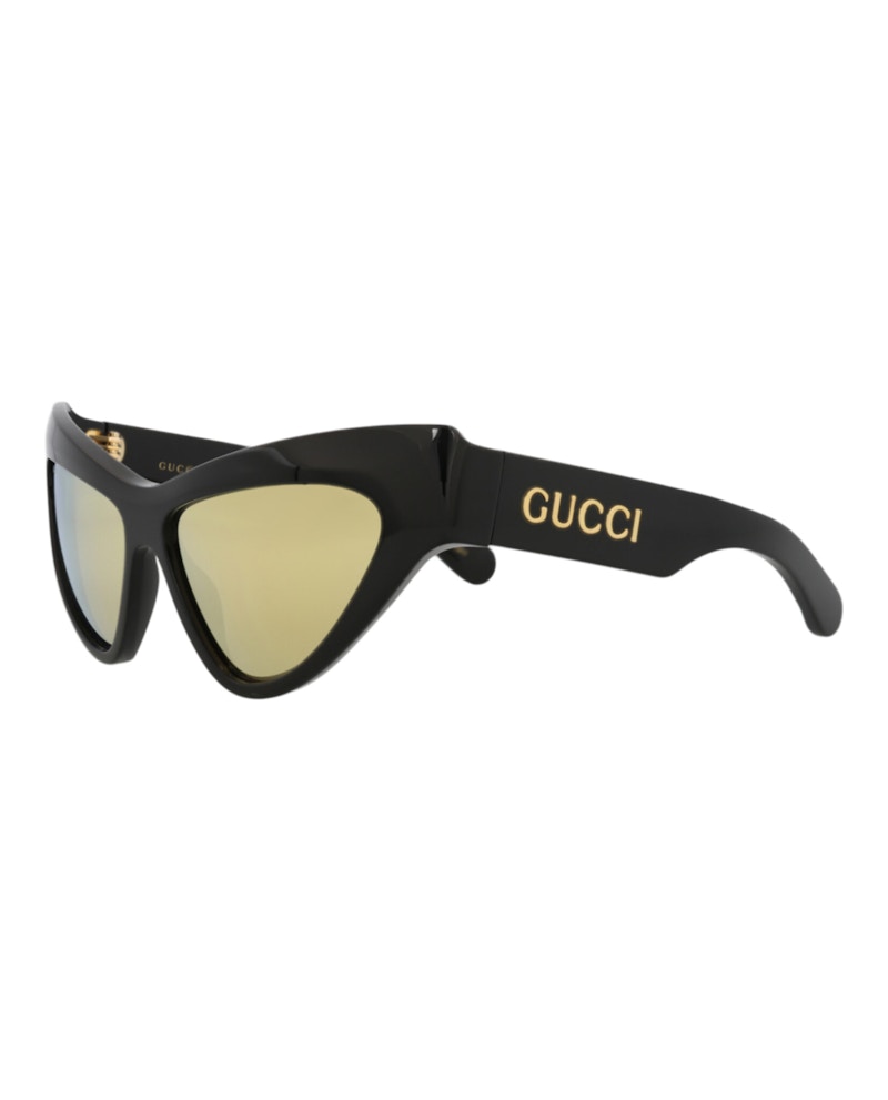 Gucci Cat Eye-Frame Recycled Acetate Sunglasses Black/Black/Gold (GG1294S-30013847-002)