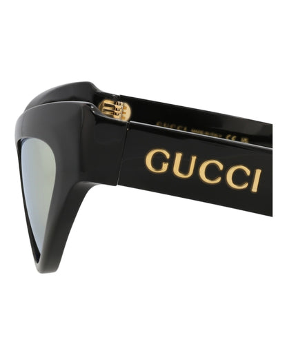 Gucci Cat Eye-Frame Recycled Acetate Sunglasses Black/Black/Gold (GG1294S-30013847-002)