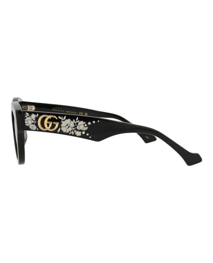 Gucci Cat Eye-Frame Recycled Acetate Sunglasses Black Black Red (GG0957S-30011161-008)