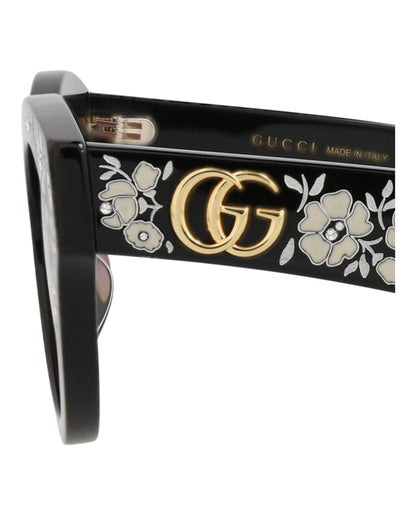 Gucci Cat Eye-Frame Recycled Acetate Sunglasses Black Black Red (GG0957S-30011161-008)