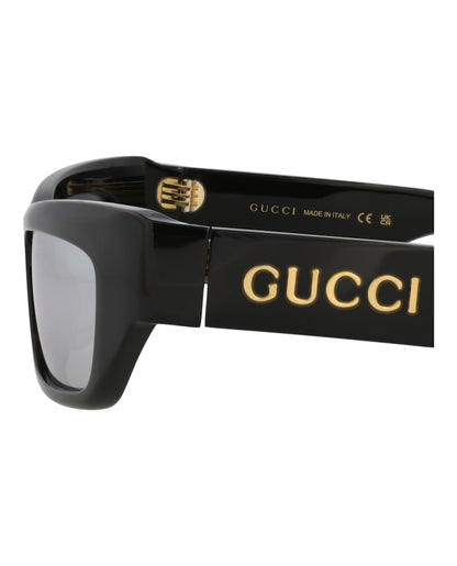 Gucci Cat Eye-Frame Recycled Acetate Sunglasses Black/Black/Silver (GG1296S-30013841-002)
