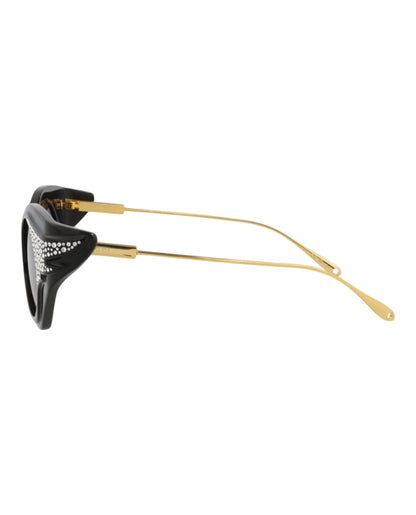 Gucci Cat Eye-Frame Recycled Acetate Sunglasses Black/Gold/Brown (GG1327S-30013927-001)