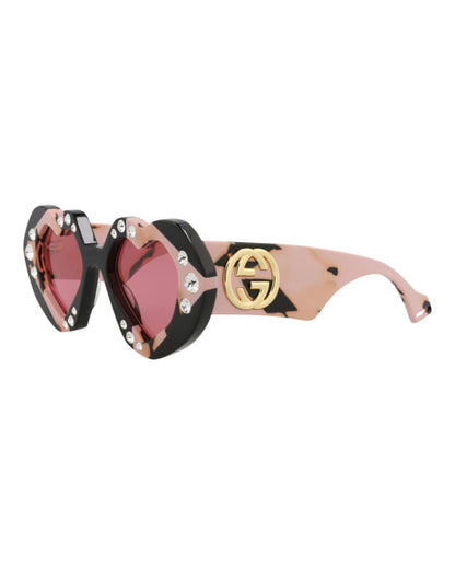 Gucci Cat Eye-Frame Recycled Acetate Sunglasses Black Havana Red (GG1329S-30013929-001)