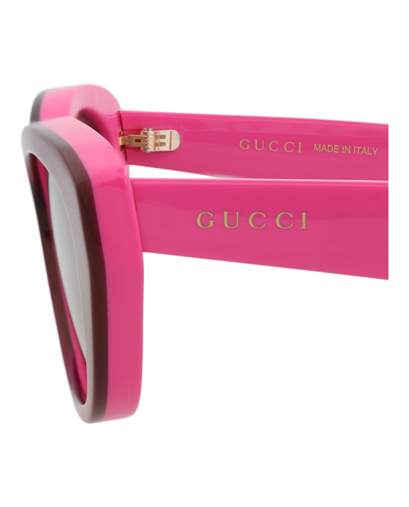 Gucci Cat Eye-Frame Recycled Acetate Sunglasses Burgundy Fuchsia Red (GG1638S-30014974-003)