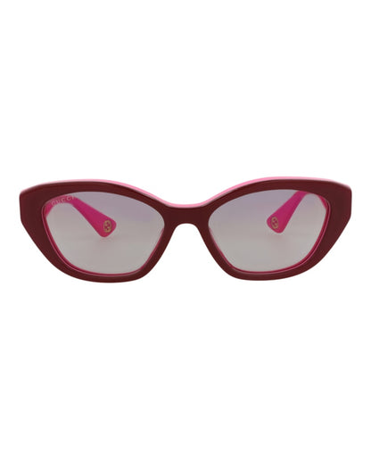 Gucci Cat Eye-Frame Recycled Acetate Sunglasses Burgundy Fuchsia Red (GG1638S-30014974-003)