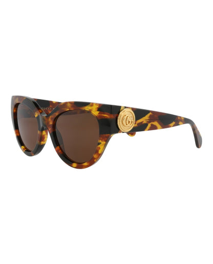 Gucci Cat Eye-Frame Recycled Acetate Sunglasses Havana Havana Brown (GG1408S-30014417-002)