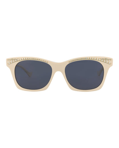Gucci Cat Eye-Frame Recycled Acetate Sunglasses Ivory/Ivory/Blue (GG1299S-30013902-004)