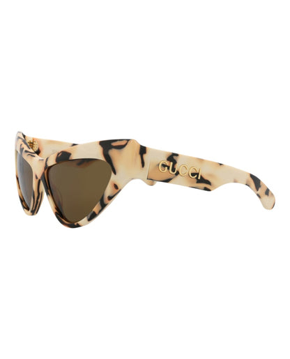 Gucci Cat Eye-Frame Recycled Acetate Sunglasses Ivory/Ivory/Brown (GG1294S-30013847-003)
