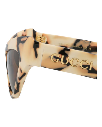 Gucci Cat Eye-Frame Recycled Acetate Sunglasses Ivory/Ivory/Brown (GG1294S-30013847-003)