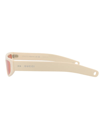 Gucci Cat Eye-Frame Recycled Acetate Sunglasses Ivory/Ivory/Red (GG1634S-30014927-005)