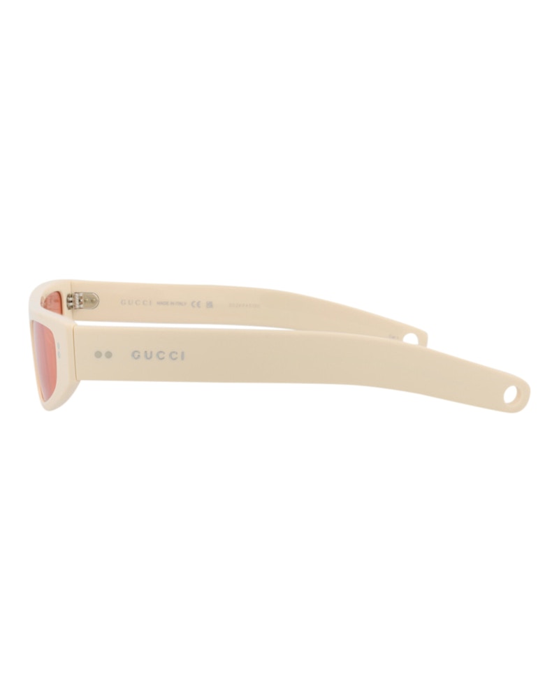 Gucci Cat Eye-Frame Recycled Acetate Sunglasses Ivory/Ivory/Red (GG1634S-30014927-005)