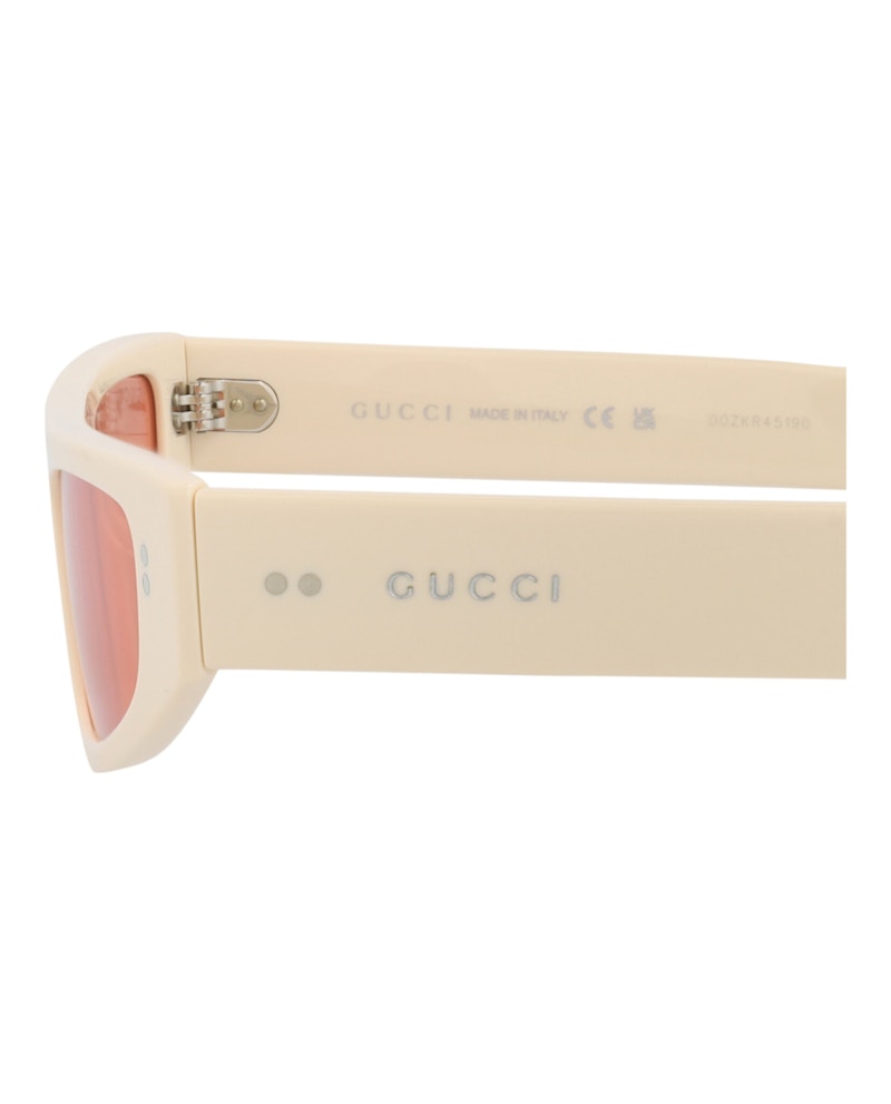 Gucci Cat Eye-Frame Recycled Acetate Sunglasses Ivory/Ivory/Red (GG1634S-30014927-005)