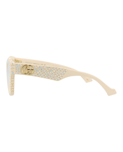 Gucci Cat Eye-Frame Recycled Acetate Sunglasses Ivory Ivory Transparent (GG1424S-30014526-001)