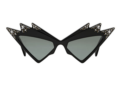 Gucci Cat-Eye Frame With Crystals Sunglasses Black/Grey (720725 J0741 1012)