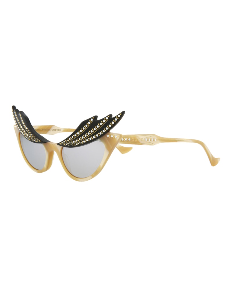 Gucci Cat Eye Sunglasses Beige/Beige/Silver (GG1094S-30012857-005)